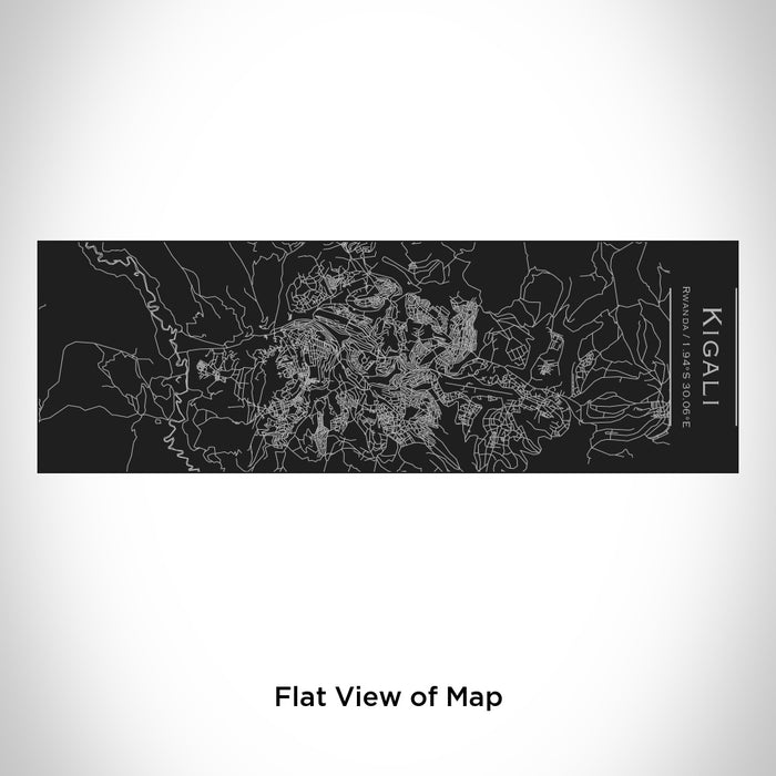 Rendered View of Kigali Rwanda Map Engraving on 10oz Stainless Steel Insulated Cup with Sliding Lid in Black