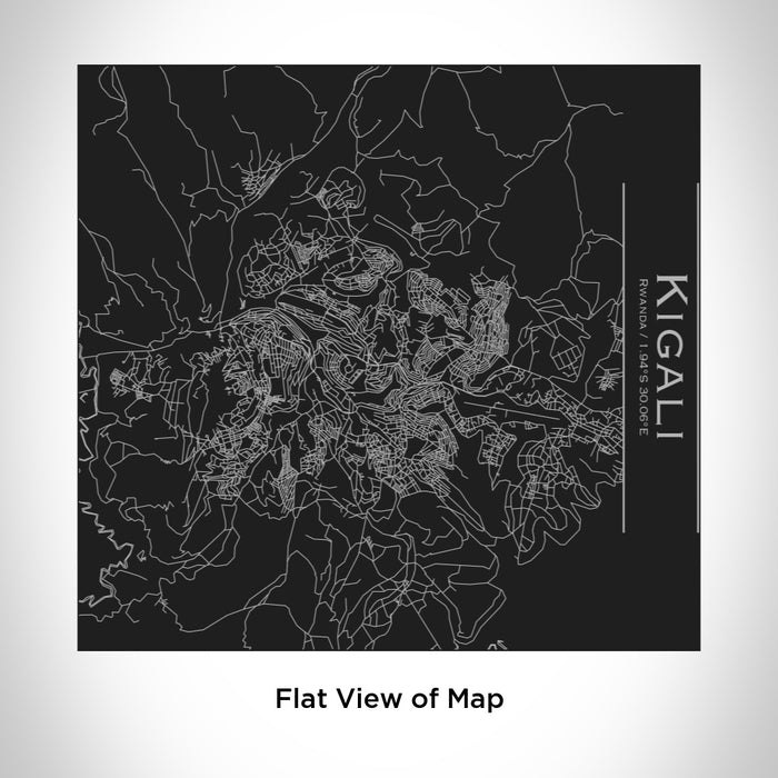 Rendered View of Kigali Rwanda Map Engraving on 17oz Stainless Steel Insulated Tumbler in Black