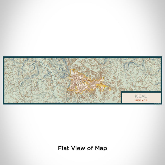 Flat View of Map Custom Kigali Rwanda Map Enamel Mug in Woodblock