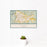 12x18 Kigali Rwanda Map Print Landscape Orientation in Woodblock Style With Small Cactus Plant in White Planter