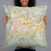 Person holding 22x22 Custom Kigali Rwanda Map Throw Pillow in Woodblock