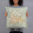 Person holding 18x18 Custom Kigali Rwanda Map Throw Pillow in Woodblock