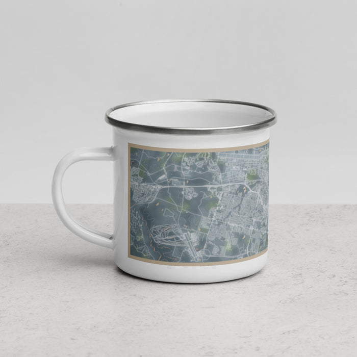 Left View Custom Killeen Texas Map Enamel Mug in Afternoon