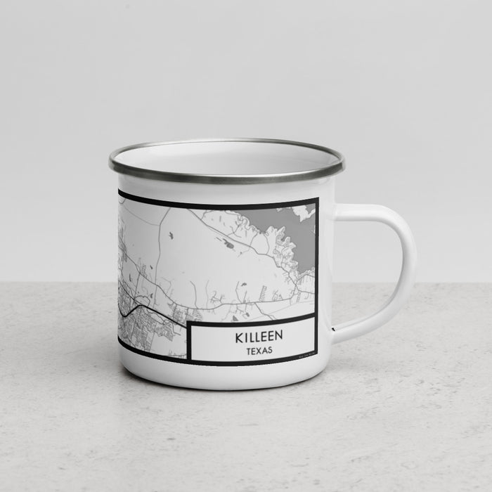 Right View Custom Killeen Texas Map Enamel Mug in Classic