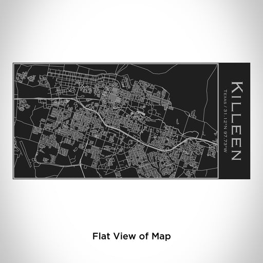 Rendered View of Killeen Texas Map Engraving on 17oz Stainless Steel Insulated Cola Bottle in Black