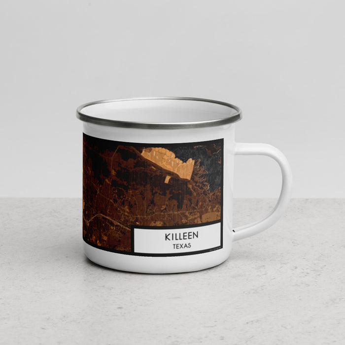 Right View Custom Killeen Texas Map Enamel Mug in Ember