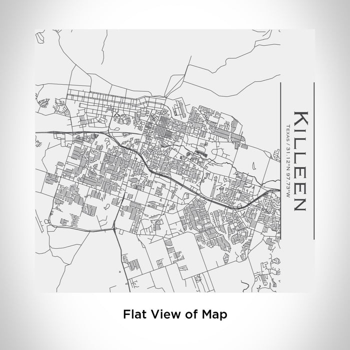 Rendered View of Killeen Texas Map Engraving on 17oz Stainless Steel Insulated Tumbler in White