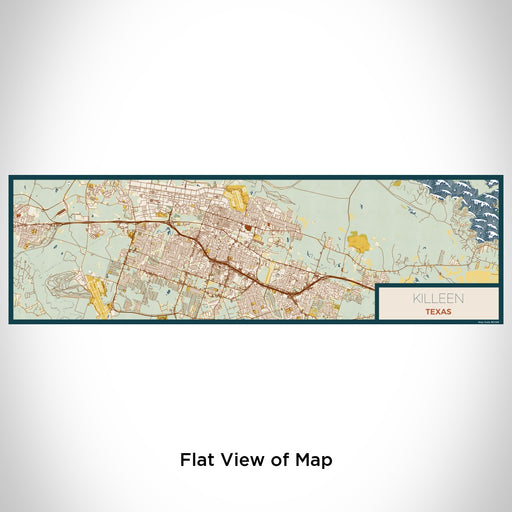 Flat View of Map Custom Killeen Texas Map Enamel Mug in Woodblock