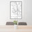 24x36 Killington Vermont Map Print Portrait Orientation in Classic Style Behind 2 Chairs Table and Potted Plant