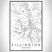 Killington Vermont Map Print Portrait Orientation in Classic Style With Shaded Background