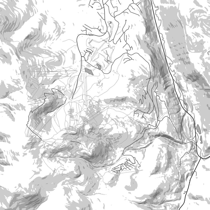 Killington Vermont Map Print in Classic Style Zoomed In Close Up Showing Details