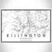 Killington Vermont Map Print Landscape Orientation in Classic Style With Shaded Background