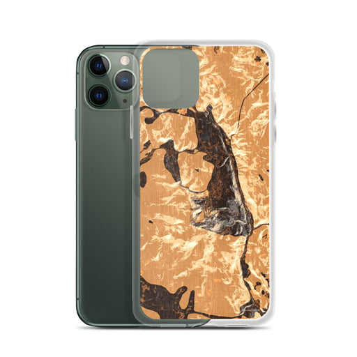 Custom Killington Vermont Map Phone Case in Ember on Table with Laptop and Plant