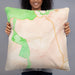 Person holding 22x22 Custom Killington Vermont Map Throw Pillow in Watercolor