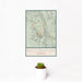 12x18 Killington Vermont Map Print Portrait Orientation in Woodblock Style With Small Cactus Plant in White Planter