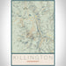 Killington Vermont Map Print Portrait Orientation in Woodblock Style With Shaded Background
