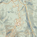 Killington Vermont Map Print in Woodblock Style Zoomed In Close Up Showing Details