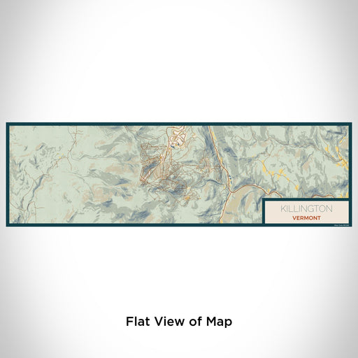 Flat View of Map Custom Killington Vermont Map Enamel Mug in Woodblock