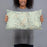 Person holding 20x12 Custom Killington Vermont Map Throw Pillow in Woodblock