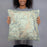 Person holding 18x18 Custom Killington Vermont Map Throw Pillow in Woodblock