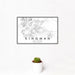 12x18 Kingman Arizona Map Print Landscape Orientation in Classic Style With Small Cactus Plant in White Planter