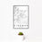12x18 Kingman Arizona Map Print Portrait Orientation in Classic Style With Small Cactus Plant in White Planter