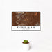 12x18 Kingman Arizona Map Print Landscape Orientation in Ember Style With Small Cactus Plant in White Planter