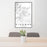 24x36 Kingman Arizona Map Print Portrait Orientation in Classic Style Behind 2 Chairs Table and Potted Plant