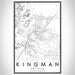 Kingman Arizona Map Print Portrait Orientation in Classic Style With Shaded Background