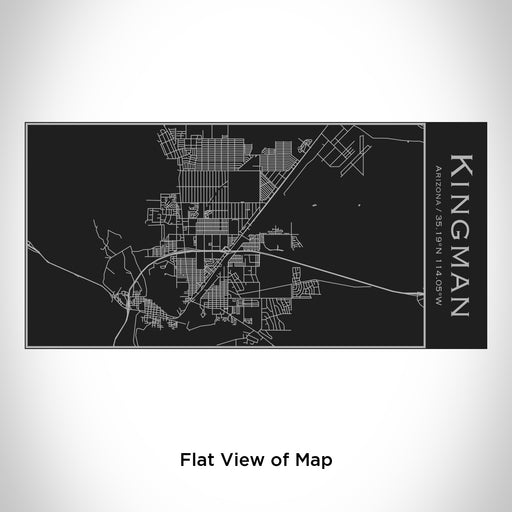 Rendered View of Kingman Arizona Map Engraving on 17oz Stainless Steel Insulated Cola Bottle in Black
