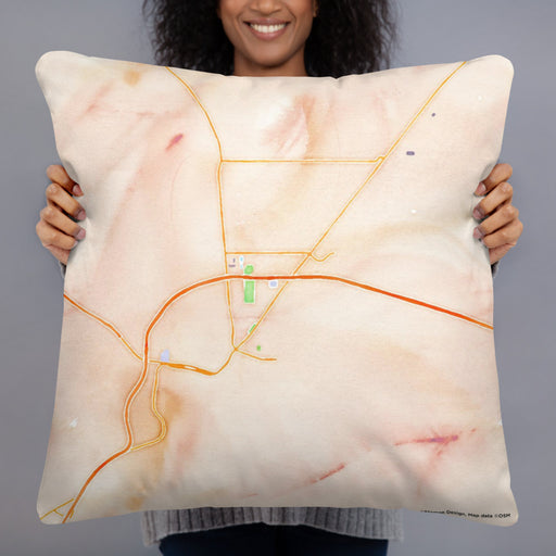 Person holding 22x22 Custom Kingman Arizona Map Throw Pillow in Watercolor