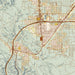 Kingman Arizona Map Print in Woodblock Style Zoomed In Close Up Showing Details
