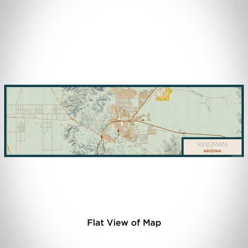 Flat View of Map Custom Kingman Arizona Map Enamel Mug in Woodblock