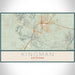 Kingman Arizona Map Print Landscape Orientation in Woodblock Style With Shaded Background