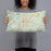 Person holding 20x12 Custom Kingman Arizona Map Throw Pillow in Woodblock