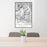 24x36 Kings Canyon National Park Map Print Portrait Orientation in Classic Style Behind 2 Chairs Table and Potted Plant