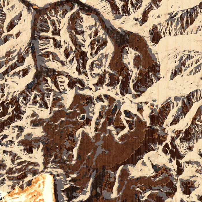 Kings Canyon National Park Map Print in Ember Style Zoomed In Close Up Showing Details