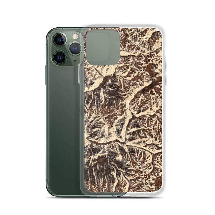 Custom Kings Canyon National Park Map Phone Case in Ember on Table with Laptop and Plant