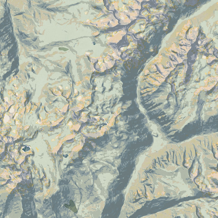Kings Canyon National Park Map Print in Woodblock Style Zoomed In Close Up Showing Details
