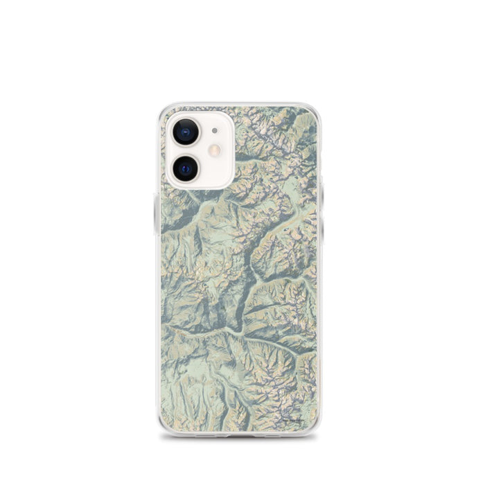 Custom Kings Canyon National Park Map iPhone 12 mini Phone Case in Woodblock
