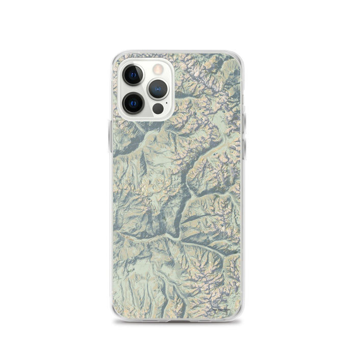 Custom Kings Canyon National Park Map iPhone 12 Pro Phone Case in Woodblock