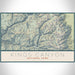 Kings Canyon National Park Map Print Landscape Orientation in Woodblock Style With Shaded Background