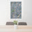 24x36 Kings Peak Utah Map Print Portrait Orientation in Afternoon Style Behind 2 Chairs Table and Potted Plant
