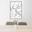 24x36 Kings Peak Utah Map Print Portrait Orientation in Classic Style Behind 2 Chairs Table and Potted Plant