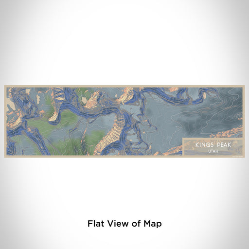 Flat View of Map Custom Kings Peak Utah Map Enamel Mug in Afternoon