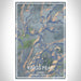 Kings Peak Utah Map Print Portrait Orientation in Afternoon Style With Shaded Background