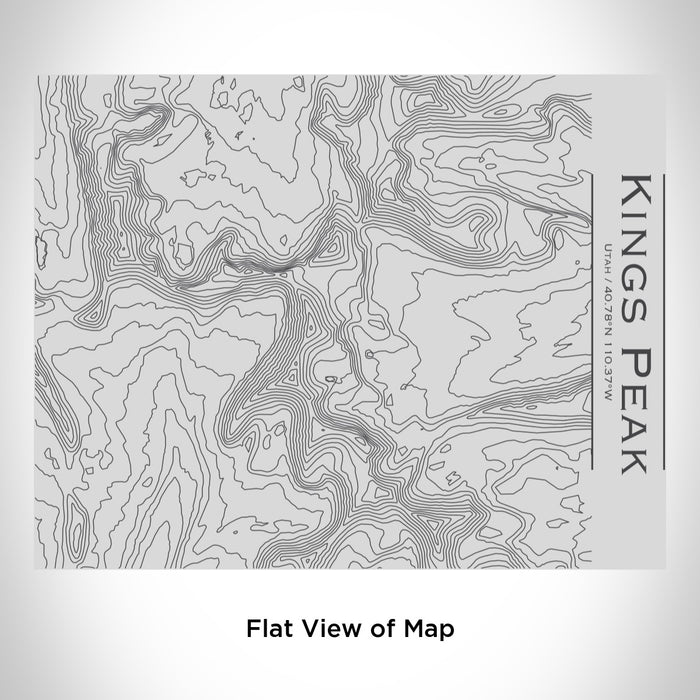 Rendered View of Kings Peak Utah Map Engraving on 20oz Stainless Steel Insulated Bottle with Bamboo Top