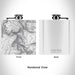 Rendered View of Kings Peak Utah Map Engraving on 6oz Stainless Steel Flask in White