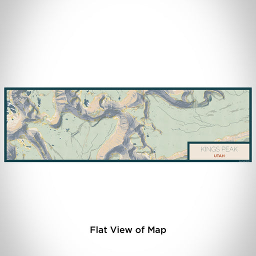 Flat View of Map Custom Kings Peak Utah Map Enamel Mug in Woodblock