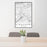 24x36 Kingsport Tennessee Map Print Portrait Orientation in Classic Style Behind 2 Chairs Table and Potted Plant